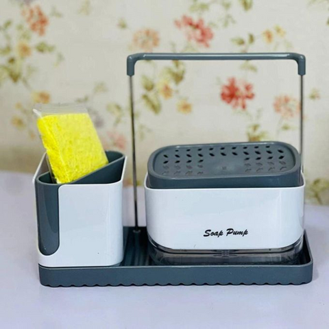 Image of موزع صابون مع حامل أسفنجة