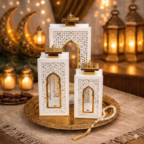 Image of طقم فوانيس خشبي 3 قطع