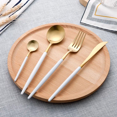 Image of طقم معالق جولد بمقبض ألوان 24 قطعة