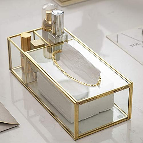 Image of علبة مناديل زجاج بالمنظم