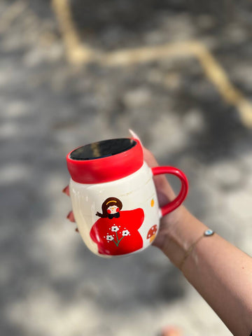 Image of مج بغطاء برسومات كرتونية