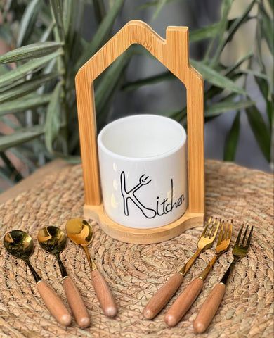 Image of طقم معالق وشوك 6 قطع بالاستاند