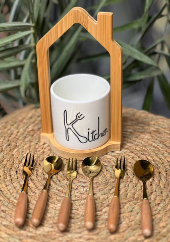 Image of طقم معالق وشوك 6 قطع بالاستاند