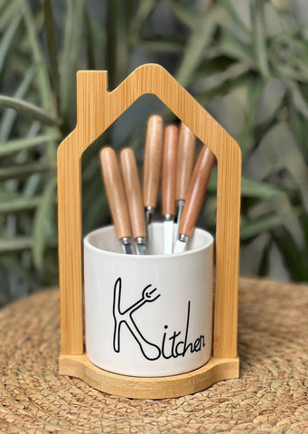 Image of طقم معالق وشوك 6 قطع بالاستاند