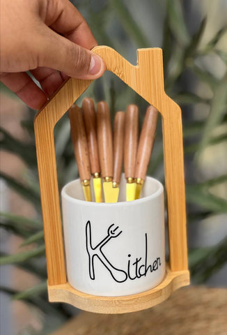 Image of طقم معالق وشوك 6 قطع بالاستاند