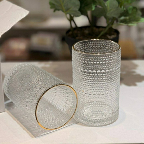 Image of طقم أكواب زجاج بإطار جولد 6 قطع