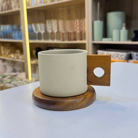 Image of مج بورسلين +كوستر خشب