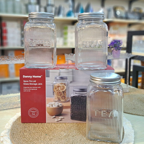 Image of طقم برطمانات زجاج Danny Home