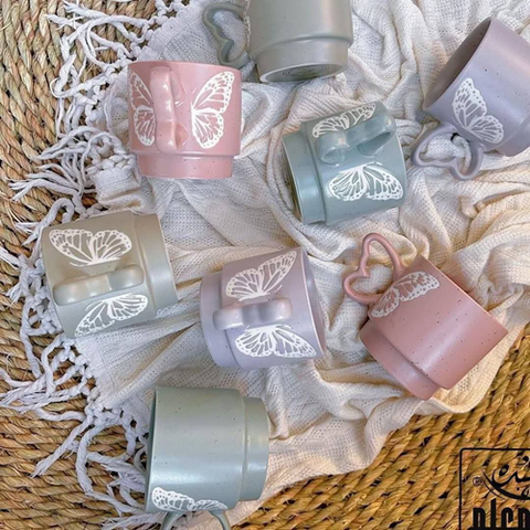 Image of طقم مجات فراشة 4 قطع