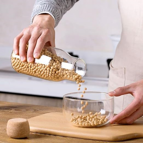 Image of زجاجة تخزين طعام بغطاء فلين