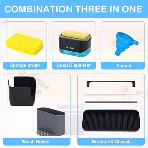 Image of موزع صابون مع حامل أسفنجة