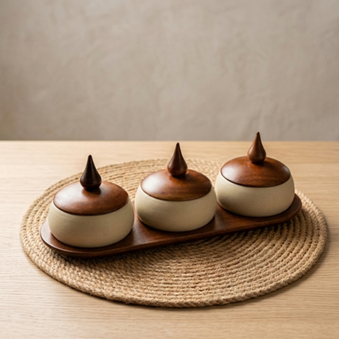 Image of طقم تقديم التسالي 3 عين