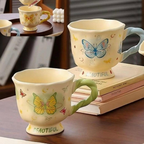 Image of مج بورسلين شكل فراشة