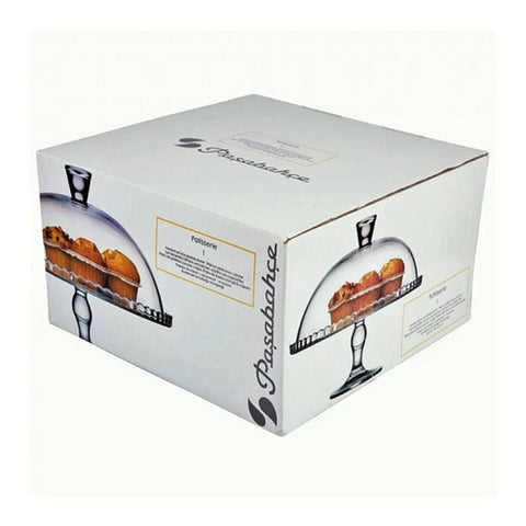 Image of طبق تورتة زجاج بالغطاء