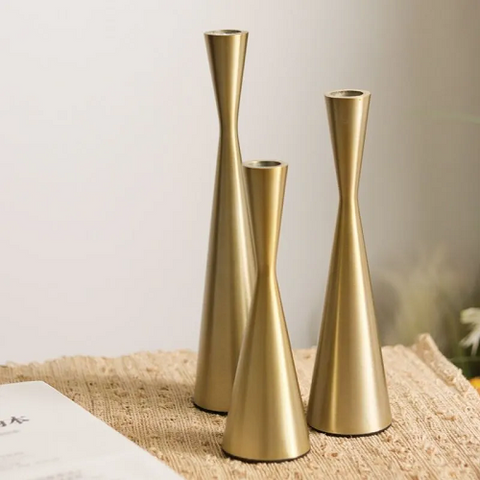 Image of طقم شمعدان جولد 3 قطع