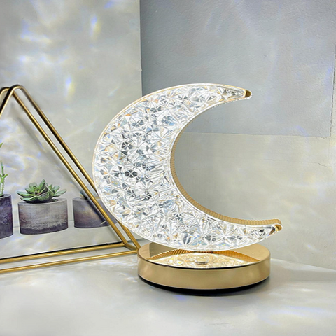 Image of أباجورة كريستال شكل هلال