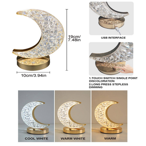 Image of أباجورة كريستال شكل هلال