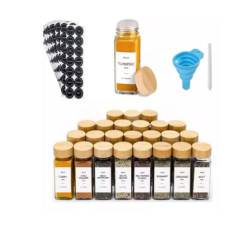 Image of طقم برطمانات 24 قطعة + استيكر توابل