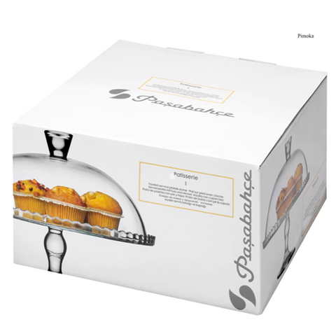 Image of طبق تورتة زجاج بالغطاء