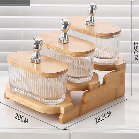 Image of طقم للتسالي باستاند خشب