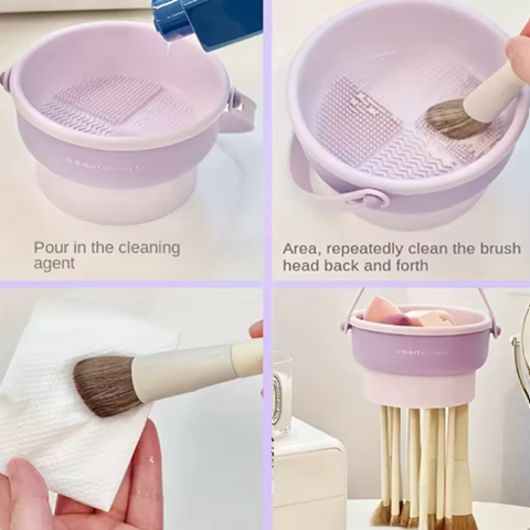 Image of طبق 2 في 1 لتنظيف فرش الميكب