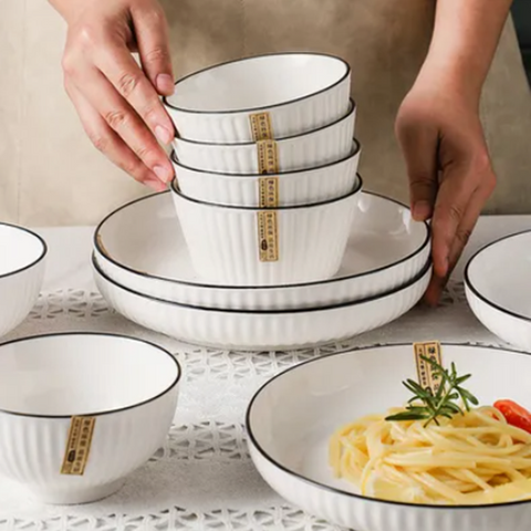 Image of طقم 4 بولة بورسلين + 2 طبق