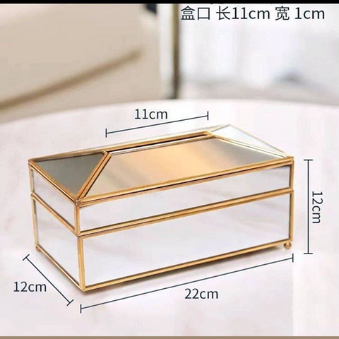 Image of بوكس زجاج للمناديل والأكسسورات