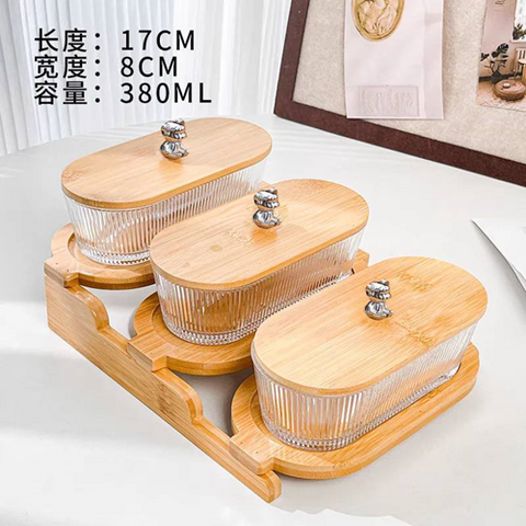 Image of طقم للتسالي باستاند خشب