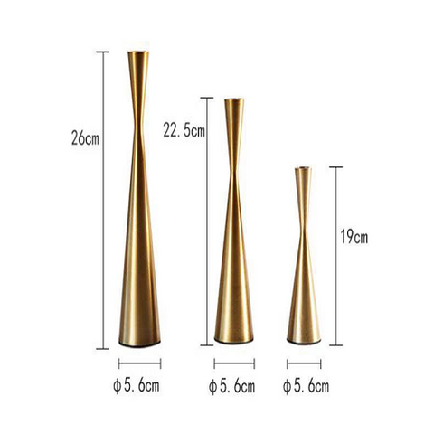 Image of طقم شمعدان جولد 3 قطع