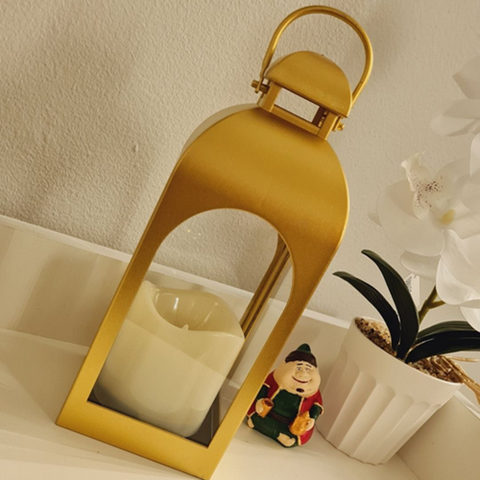 Image of فانوس جولد بشمعة داخلية