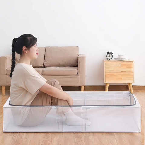 Image of بوكس عريض شفاف بقوائم معدن