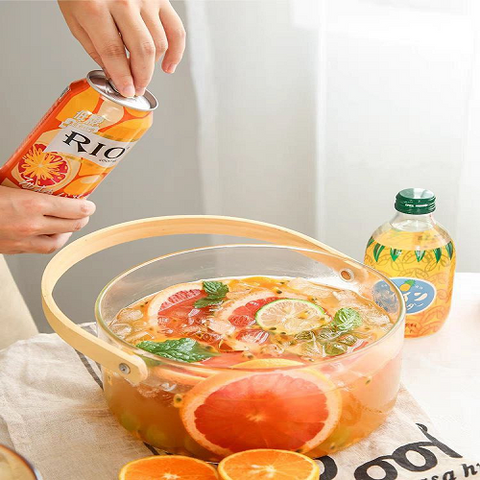 Image of طبق زجاج بيد خشب