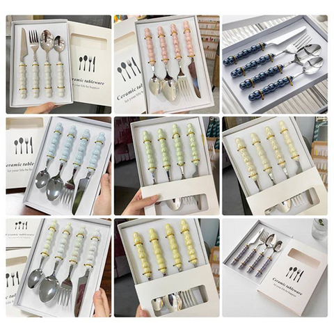 Image of طقم معالق شكل لؤلؤ  4 قطع