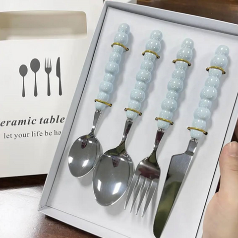 Image of طقم معالق شكل لؤلؤ  4 قطع