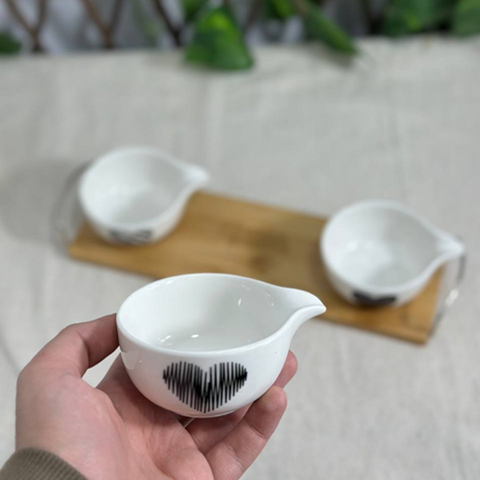 Image of طقم بولات بورسلين علي ستاند خشب