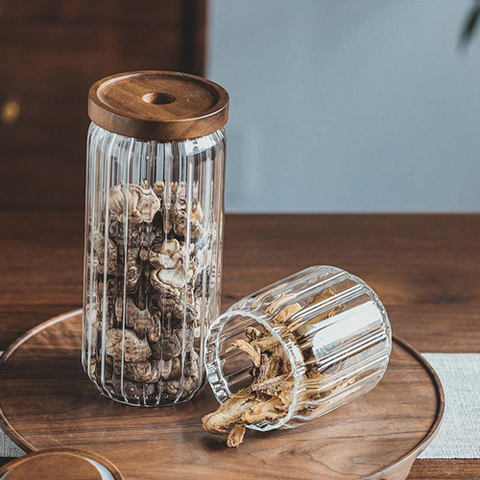 Image of برطمان مضلع بغطاء خشبي