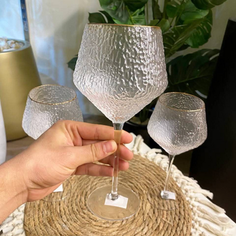 Image of طقم كاسات بإطار دهبي 6 قطع