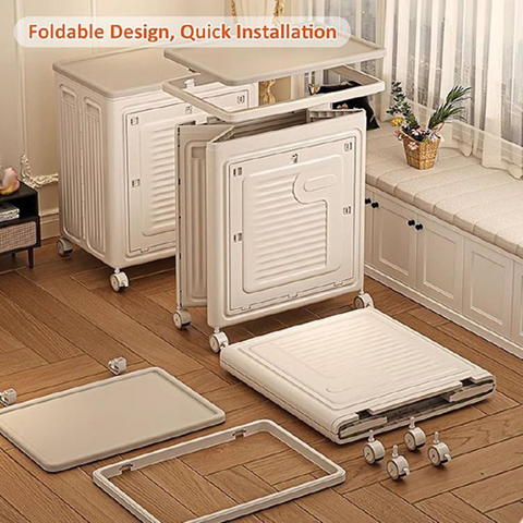 Image of صندوق تخزين بعجل قابل للطي