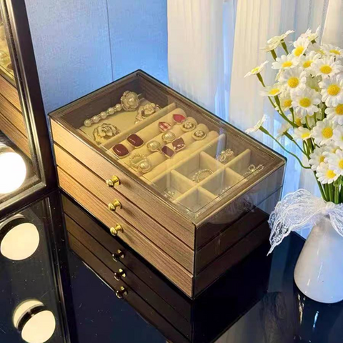 Image of بوكس أكسسورات خشبي 3 درج