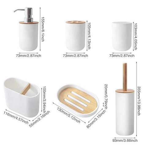 Image of مجموعة مستلزمات الحمام 6 قطع