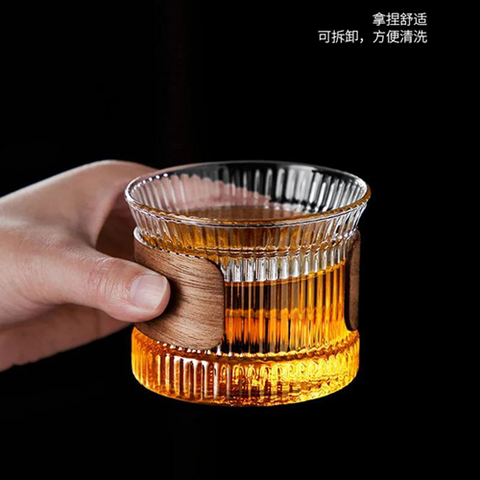 Image of طقم استكانة بأطار خشب 6 قطع