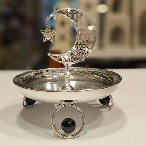 Image of طبق تقديم فضي شكل هلال