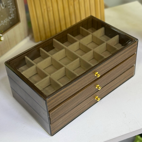 Image of بوكس أكسسورات خشبي 3 درج