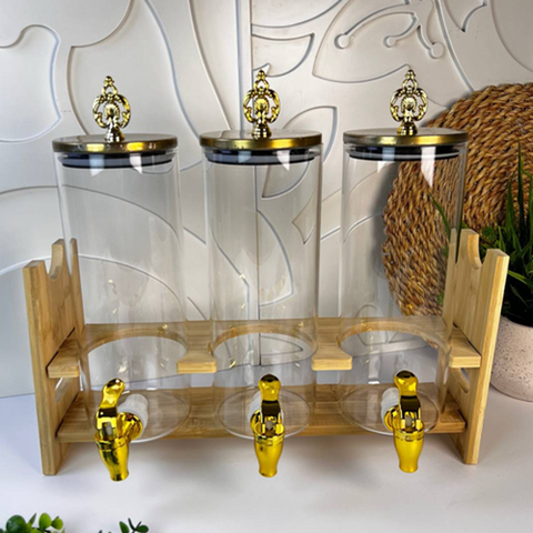 Image of طقم ديسبنسر 3 قطع بستاند خشبي