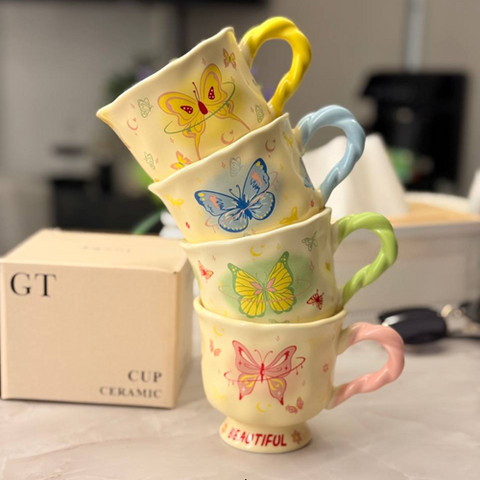 Image of مج بورسلين شكل فراشة