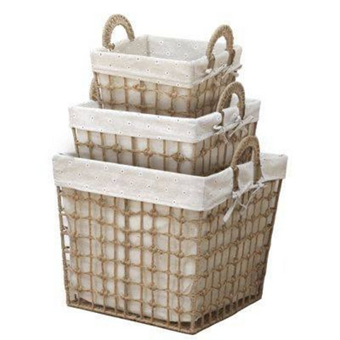 Image of طقم باسكت بكسوة كتان 3 قطع