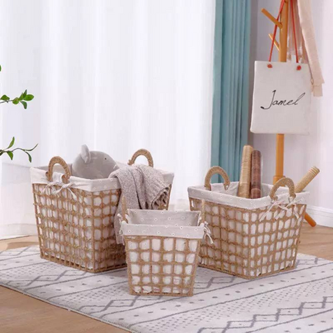 Image of طقم باسكت بكسوة كتان 3 قطع