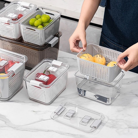 Image of علب ثلاجة بالمصفاة 2 قطعة