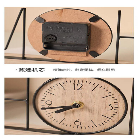 Image of ساعة مكتب بقاعدة خشب