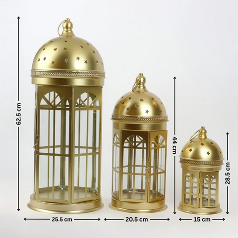 Image of طقم فوانيس قبة باللون الدهبي